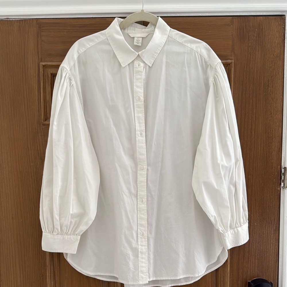 H&M Off-White Button-Up Blouse